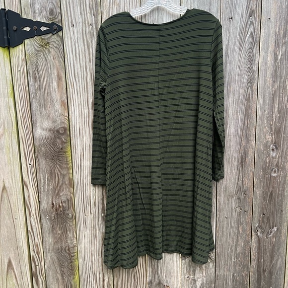 Old Navy Army Green and Black Stripe Swing Dress size Med - Picture 8 of 11